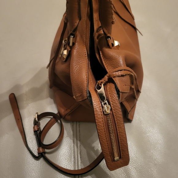 Rebecca Minkoff Regan Brown Leather Satchel Shoulder HandBa - Picture 4 of 7